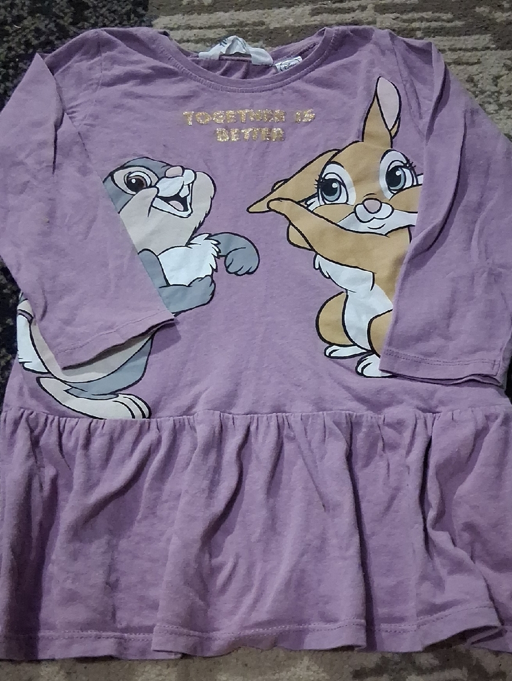 Disney Lilac Crewneck Top with Subtle Gold Accent